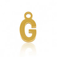 Stainless steel charm initial G Gold